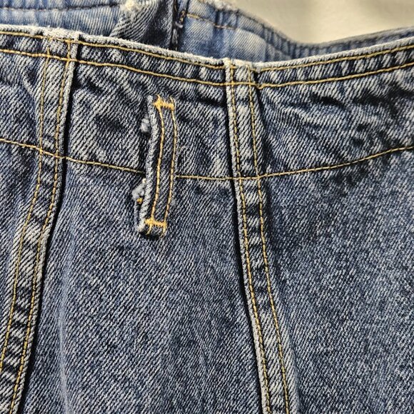 80's Georges Marciano Guess Denim Jean Skirt Side Bottom Zippers Med Wash Size 2 - Picture 11 of 16